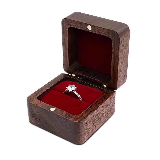 Storage Wooden Box for Engagement Rings Promise Rings & Wedding Bands Proposal Ring Box