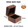 Square Solid Wood Double Ring Box Case Wedding Ceremony Engagement Proposal Wooden Ring Holder