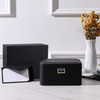 Large Capacity 2 Layers PU Leather Jewelry Organizer Box With Lock And Mirror Removable Dividers Carrying Handle