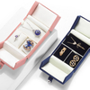 Fashionable Double-open Jewelry Gift Box Ring Earrings Pendant Necklace Portable Travel Jewelry Storage Box