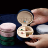 Mini Custom Logo Travel Jewelry Box Portable Ring Zipper Storage Case Small Jewellery Packaging Velvet Necklace Box
