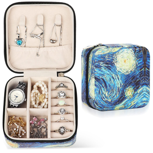 Wholesale PU Leather Square Earring Ring Necklace Jewelry Boxes Logo Small Travel White Jewellery Box Organizer Women Gift Case 