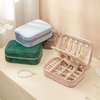 High Quality Custom Girl Earrings Ring Gift Case Plush Jewellery Organizer Travel Portable Velvet Jewelry Box 