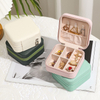 Mini Custom Logo Travel Jewelry Box Portable Ring Zipper Storage Case Small Jewellery Packaging Velvet Necklace Box
