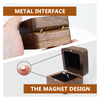 Square Solid Wood Double Ring Box Case Wedding Ceremony Engagement Proposal Wooden Ring Holder