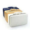 Vintage Three Layer Leather Suitcase Jewelry Organizer Display Storage Case Holder for Women Rings Earrings Necklace Pendant