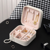 Custom with Logo PU Leather White Small Travel Drawer Storage Gift Storage Jewelry Boxes Packaging Case Organizer Bag for Girl 