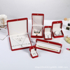 Custom Leather Jewelry Box For Pendant Embossing Logo Packaging Set For Gift Jewellery Box 