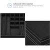 Large Leather Jewelry Organizer Storage Case with Two Layers Display for Earrings Bracelets Rings Watches -Black