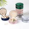 Mini Custom Logo Travel Jewelry Box Portable Ring Zipper Storage Case Small Jewellery Packaging Velvet Necklace Box
