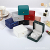 Custom Leather Jewelry Box For Pendant Embossing Logo Packaging Set For Gift Jewellery Box 