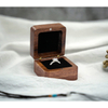 Square Solid Wood Double Ring Box Case Wedding Ceremony Engagement Proposal Wooden Ring Holder