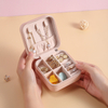 Custom with Logo PU Leather White Small Travel Drawer Storage Gift Storage Jewelry Boxes Packaging Case Organizer Bag for Girl 