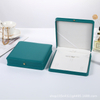 Custom Logo Luxury Engagement PU Leather Ring Necklace Earrings Bracelet Gift Packaging Case Black Velvet Set Jewelry Box 