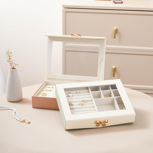 Wholesale Large Case Custom Logo Luxury Jewelry Necklace Earrings Ring Organizer With Drawers For Storage Necklace