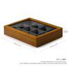 12 Grids Vintage Solid Wood Microfiber Lining Earrings Bracelets Necklace Jewelry Storage Organizer Tray Box with Glass Top Lid