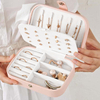 Mini Custom Logo Travel Jewelry Box Portable Ring Zipper Storage Case Small Jewellery Packaging Velvet Necklace Box