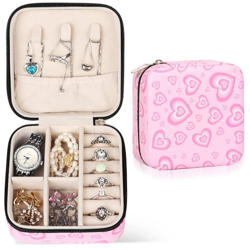 New Style Mini Double Layer Ring Necklace Leather Jewelry Storage Containers Jewelry Travel Case Packaging Boxes Jewelry 