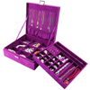 Large Leather Jewelry Organizer Storage Case with Two Layers Display for Earrings Bracelets Rings Watches -Black