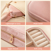 High Quality Custom Girl Earrings Ring Gift Case Plush Jewellery Organizer Travel Portable Velvet Jewelry Box 