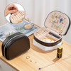Leather Travel Jewelry Packaging Gift Box Ring Earring Necklace Case Display Storage Travel Jewelry Organizer Wallet