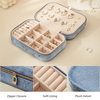Good Zipper Closure Pink Ring Necklace Organizer Accessory Velvet Jewelry Box 