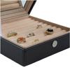 Top Fashion Double Layer Portable Leather Jewelry Organizer Packing Storage Box Jewelry Case Gift Box Packaging With Mirror