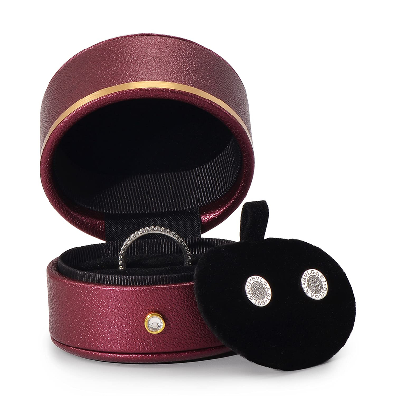 Creative Oval Luxury Ring Ear Stud Necklace Universal Jewelry Storage Box PU Leather White Proposal Diamond Ring Gift Box