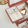 Three-layer Pu Leather Jewelry Organize Box Large Capacity Portable Earrings Rings Necklace Storage Case 
