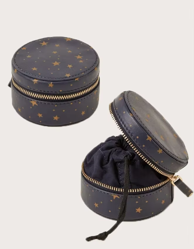 Personalized Zipper Packaging Jewelry Boxes Leather with Bag for Necklace Ring Printed Boxes Packaging Star Jewelry Boxes