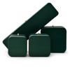 Luxury dark green jewelry necklace gift box silk leather wedding jewelry box small necklace bracelet ring earring packaging box