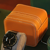 Custom Pu Leather With Velvet Watch Pillow Watch Strap Box Luxury zipper travel Gift Watch Display Box