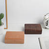 Rectangular Small Mini Wood Case Mirror Velvet Jewelry Packaging Storage Ring Necklace Bracelet Gift Box with Mirror