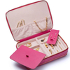 Custom Portable PU Leather Ladies Travel Jewellery Box Zip Case Storage Organizer Box