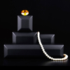 Custom rubber paint black jewelry box finger ring Led light ring box for wedding ring jewelry box