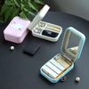 Lipstick storage box small single PU leather portable travel cosmetic bag Women's Small makeup with mirror lip lacquer jewelry