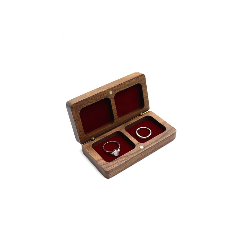 Wood Veneer Wooden Jewellery Packaging Set Boxes Velvet Insert Necklace Ring Earring Small Luxury Custom Jewelry Gift Box