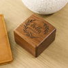 Wedding Ring Box Custom Engraved Wooden Ring Holder Square Double Ring Box Gift Box