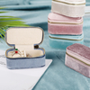 Velvet Box for Jewellery Earring Ring Necklace Packing Organizer Container Small velvet zipper Travel jewelry storage box