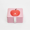 Mini Custom Logo Earring Ring Jewelry Box Organizer Double Layer with Mirror Velvet Cotton Jewelry Ring Bracelet Boxes Packaging