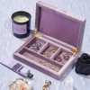 Lavender Jewelry Boxes with Gold Hinges Soft Purple Satin Custom Necklace Box Packaging Jewelry Organizer Earring Ring Gift Box
