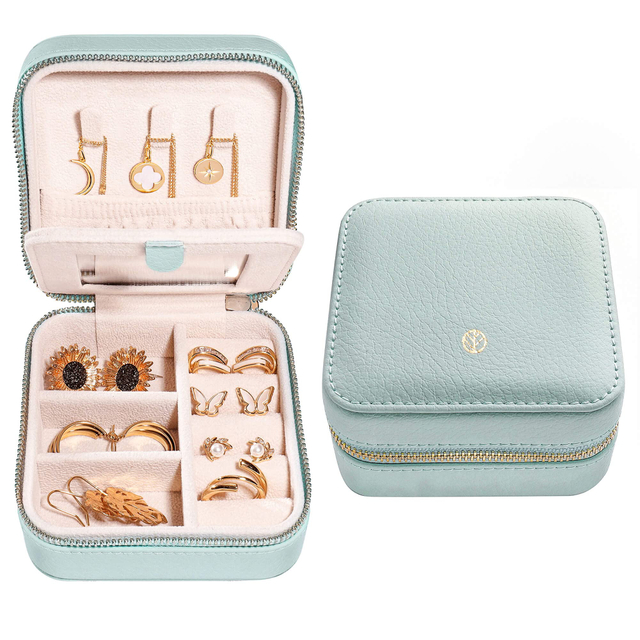 PU Leather Small Jewelry Box Travel Portable LeatherJewelry Case for Ring Pendant Earring Necklace Bracelet Storage Holder Boxes 