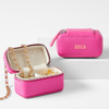 Luxury Travel Silver Zipper Jewelry Box Packaging Portable Leather Mini Ring Earring Necklace Jewelry Storage Sets Box