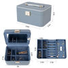 Wholesale High End Luxury PU Leather Custom Logo Printed Jewelry Organizer Box Jewelry Boxes with mirror For Travel