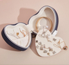 New Small Portable Heart Shaped Pu Leather Zipper Earrings Ring Jewelry Travel Storage Box for Valentine's Day Gift