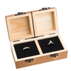 Rustic Vintage Wedding Double Wood Ring Packaging Box for Ceremony Unique Engagement Ring Holder Boxes With Foam