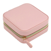 Simple Creative Small Portable PU Leather Stud Earrings Ring Jewelry Storage Box Wholesale With Zipper Closure