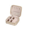Custom Small Travel Simple Portable Zipper Flip Ring Necklace Earrings Jewelry Storage Box Flannel Lining