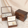 Chinese Style Solid Wood Drawer Flannel Lined Large Capacity Double Layer Household Necklace Bracelet Ring Earring Jewelry Storage Box