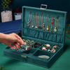 Ins Style Flannel Large Capacity Earrings Ring Necklace Jewelry Display Storage Box with Metal Lock